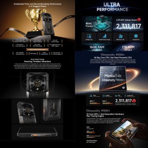 Điện thoại bền bỉ Ulefone Armor 28 Ultra Thermal chụp ảnh nhiệt, 16GB+1TB, Camera chụp đêm, 10600mAh, màn hình AMOLED 6,67 inch Android 14 MediaTek Dimensity 9300+ Octa Core, Mạng: 5G, NFC 21 Ulefone Armor 28 Ultra 9