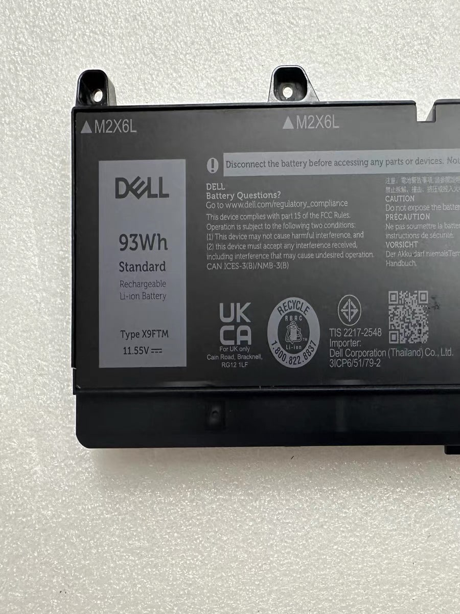 Pin Dell Precision 16-7670 Type X9FTM 965V4 5JMD8 93Wh 5 Pin Dell Precision 16-7670 Type X9FTM 965V4 5JMD8 93Wh - Ảnh 3