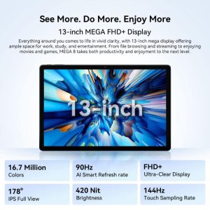 Máy tính bảng Blackview MEGA 8, 12GB+256GB, 13 inch Android 15 Unisoc Tiger T620 Octa Core, Mạng: 4G, Phiên bản toàn cầu có Google Play 27 Blackview MEGA 8 16