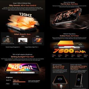 Điện thoại Blackview Oscal Pilot 3 5G 7500mAh, 12GB+256GB, Camera chụp đêm, 6,78 inch Android 15 MediaTek Dimensity 6300 Octa Core, Mạng: 5G, OTG, NFC 52 Blackview Oscal Pilot 3 16