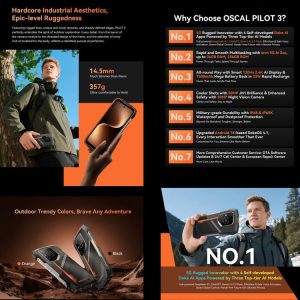 Điện thoại Blackview Oscal Pilot 3 5G 7500mAh, 12GB+256GB, Camera chụp đêm, 6,78 inch Android 15 MediaTek Dimensity 6300 Octa Core, Mạng: 5G, OTG, NFC 42 Blackview Oscal Pilot 3 26