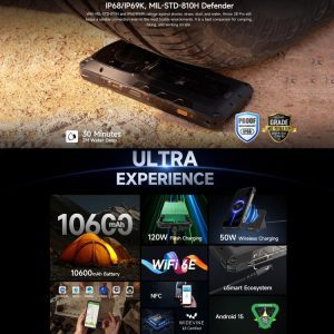 Điện thoại bền bỉ Ulefone Armor 28 Pro 5G, 16GB+512GB, Camera chụp đêm, 10600mAh, 6,67 inch + 1,04 inch Android 15 MediaTek Dimensity 7300 Octa Core, Mạng: 5G, NFC 47 Ulefone Armor 28 Pro 7