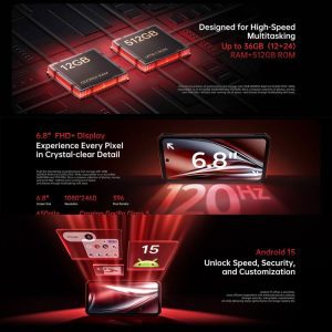 Điện thoại bền bỉ Oukitel WP300 kèm đồng hồ, 12GB+512GB, 16000mAh, 6.8 inch Android 15 MediaTek Dimensity 7050 Octa Core, NFC, OTG 25 Oukitel WP300 6