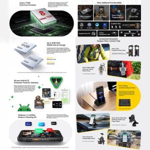 Ulefone RugKing, 8GB+256GB, Điện thoại bền bỉ IP68/IP69K, 5,99 inch Android 15 Unisoc T7255 Octa Core, Mạng: 4G, NFC, OTG 20 Ulefone RugKing 1