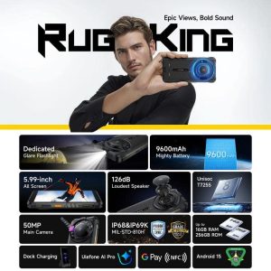 Ulefone RugKing, 8GB+256GB, Điện thoại bền bỉ IP68/IP69K, 5,99 inch Android 15 Unisoc T7255 Octa Core, Mạng: 4G, NFC, OTG 29 Ulefone RugKing 12