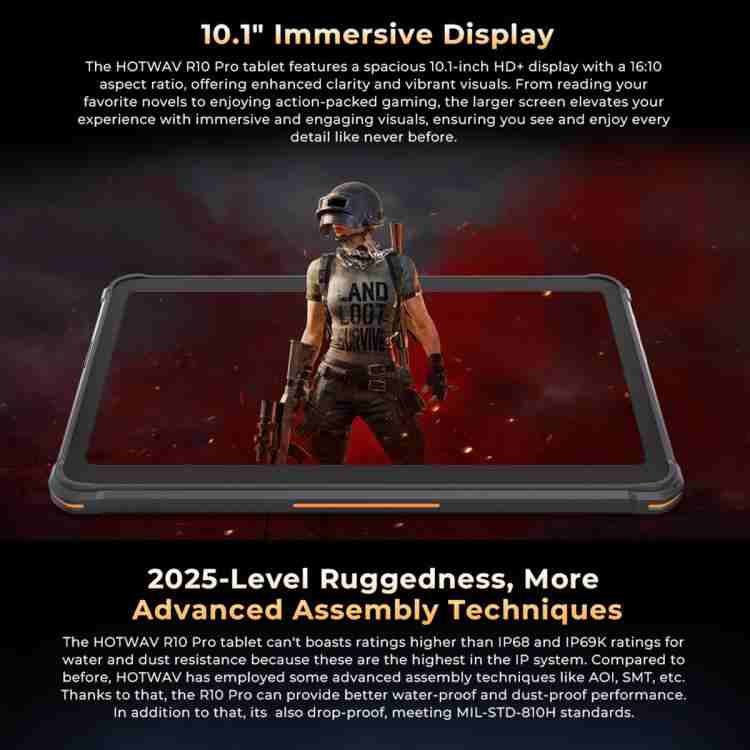 Máy tính bảng HOTWAV Tab R10 Pro IP68/IP69K siêu bền,10800mAh, 8GB+256GB, màn hình 10.1 inch, Android 14, chip Unisoc T606 Octa Core, mạng 4G, phiên bản toàn cầu có Google Play 10 Máy tính bảng HOTWAV Tab R10 Pro IP68/IP69K siêu bền,10800mAh, 8GB+256GB, màn hình 10.1 inch, Android 14, chip Unisoc T606 Octa Core, mạng 4G, phiên bản toàn cầu có Google Play - Ảnh 8