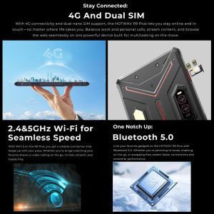 Máy tính bảng bền bỉ HOTWAV Tab R9 Plus IP68/IP69K, 8GB+512GB, 11 inch Android 14 Unisoc T7280 Octa Core 4G, Phiên bản toàn cầu có Google Play 26 HOTWAV Tab R9 Plus 6