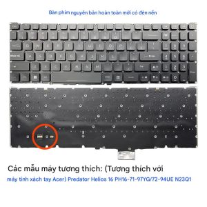 Bàn phím Acer Predator Helios 16 PH16-71-97YG PH16-72-94UE N23Q1