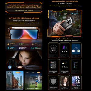 Blackview XPLORE 1 5G, 20000mAh, 6.78 inch Android 15 Dimensity 7050 MT8791V/HZA Octa Core, OTG, NFC 45 Blackview XPLORE 1 17