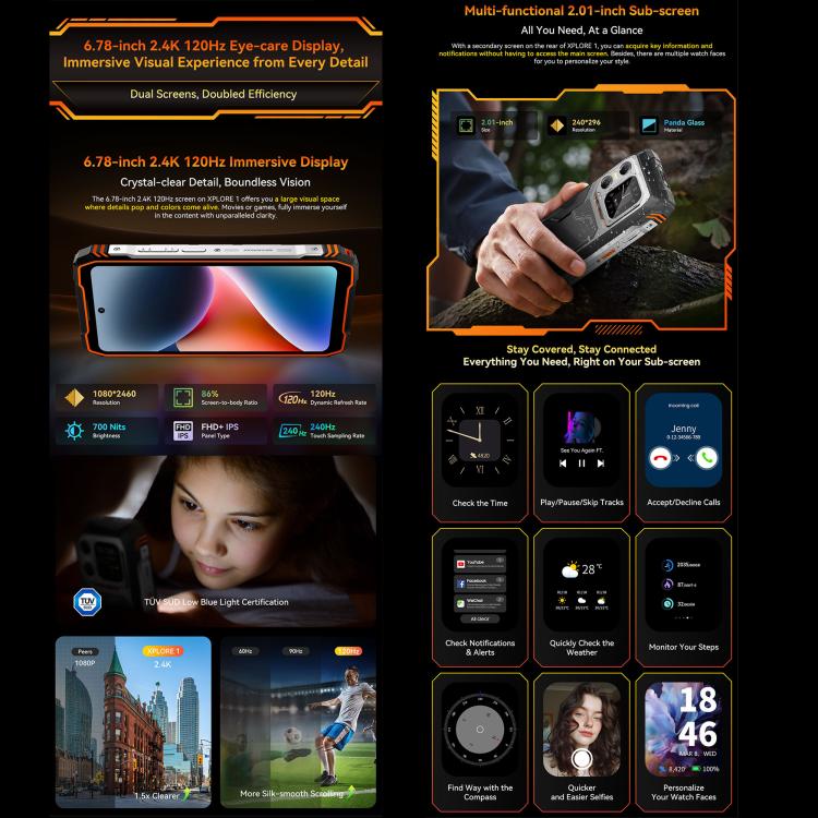 Blackview XPLORE 1 5G, 20000mAh, 6.78 inch Android 15 Dimensity 7050 MT8791V/HZA Octa Core, OTG, NFC 20 Blackview XPLORE 1 5G, 20000mAh, 6.78 inch Android 15 Dimensity 7050 MT8791V/HZA Octa Core, OTG, NFC - Ảnh 19