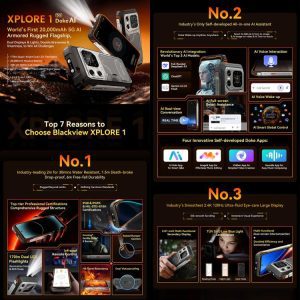 Blackview XPLORE 1 5G, 20000mAh, 6.78 inch Android 15 Dimensity 7050 MT8791V/HZA Octa Core, OTG, NFC 52 Blackview XPLORE 1 24