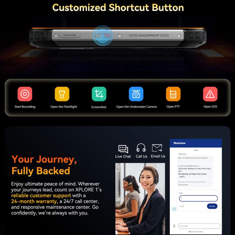 Blackview XPLORE 1 5G, 20000mAh, 6.78 inch Android 15 Dimensity 7050 MT8791V/HZA Octa Core, OTG, NFC 8 Blackview XPLORE 1 5G, 20000mAh, 6.78 inch Android 15 Dimensity 7050 MT8791V/HZA Octa Core, OTG, NFC - Ảnh 7