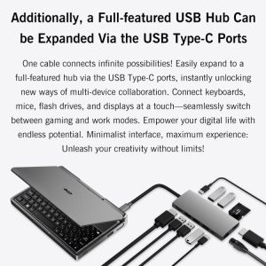 Máy tính chơi game cầm tay GPD MicroPC 2, 16GB + 512GB, 7 inch Windows 11 Pro Intel Core i3-N300 54 GPD MicroPC 2 j 6