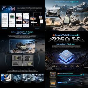 Điện thoại bộ đàm siêu bền HOTWAV Hyper 8 Ultra 5G, 12000mAh, 12GB + 512GB, 6,8 inch Android 15 MediaTek MT8791 Dimensity 7050 Octa Core, OTG, NFC 23 HOTWAV Hyper 8 Ultra 7