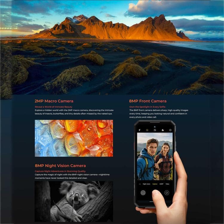 Điện thoại Oukitel WP58 Pro 5G bền bỉ, 10000mAh Nhận dạng vân tay cạnh bên, 6.7 inch Android 15 UMS9621S Octa Core, NFC, OTG 12 Điện thoại Oukitel WP58 Pro 5G bền bỉ, 10000mAh Nhận dạng vân tay cạnh bên, 6.7 inch Android 15 UMS9621S Octa Core, NFC, OTG - Ảnh 11