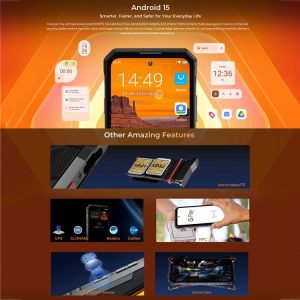 Điện thoại Oukitel WP58 Pro 5G bền bỉ, 10000mAh Nhận dạng vân tay cạnh bên, 6.7 inch Android 15 UMS9621S Octa Core, NFC, OTG 25 Oukitel WP58 Pro 8