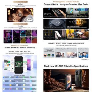 Điện thoại vệ tinh Blackview XPLORE 2 Satellite,20000mAh 6.73 inch Android 15 Dimensity 8300 MT6897 Octa Core, Mạng: 5G, OTG, NFC 24 Blackview XPLORE 2 Satellite 4