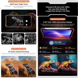 Blackview XPLORE X1 5G, 10000mAh, 12GB+256GB, 6.78 inch Android 15 Dimensity 7050 MT8791V/HZA Octa Core, OTG, NFC 36 Blackview XPLORE X1 14
