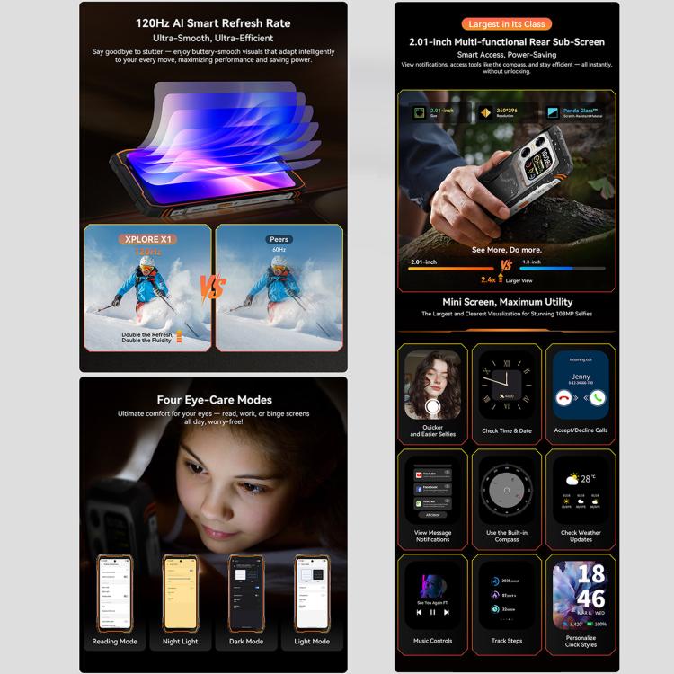 Blackview XPLORE X1 5G, 10000mAh, 12GB+256GB, 6.78 inch Android 15 Dimensity 7050 MT8791V/HZA Octa Core, OTG, NFC 19 Blackview XPLORE X1 5G, 10000mAh, 12GB+256GB, 6.78 inch Android 15 Dimensity 7050 MT8791V/HZA Octa Core, OTG, NFC - Ảnh 17