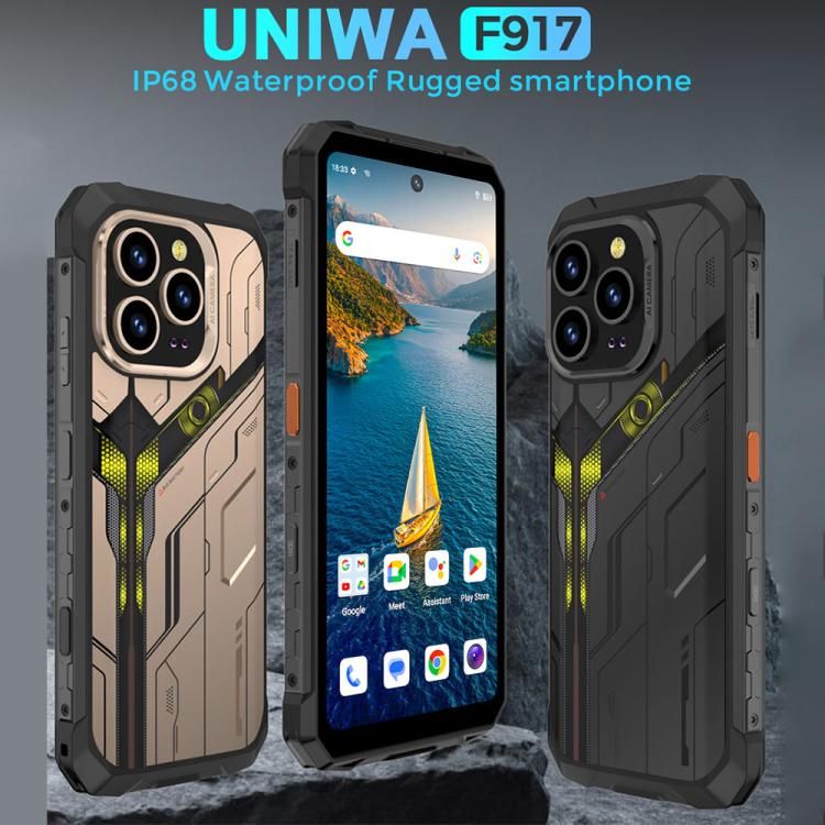 Điện thoại bền bỉ UNIWA F917 4G, 7500mAh chống nước, Camera chụp đêm, 8GB+128GB, màn hình 6.79 inch, Android 14, MediaTek MT6769 Helio G85 Octa Core, NFC 2 UNIWA F917
