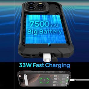 Điện thoại bền bỉ UNIWA F917 4G, 7500mAh chống nước, Camera chụp đêm, 8GB+128GB, màn hình 6.79 inch, Android 14, MediaTek MT6769 Helio G85 Octa Core, NFC 23 UNIWA F917 6