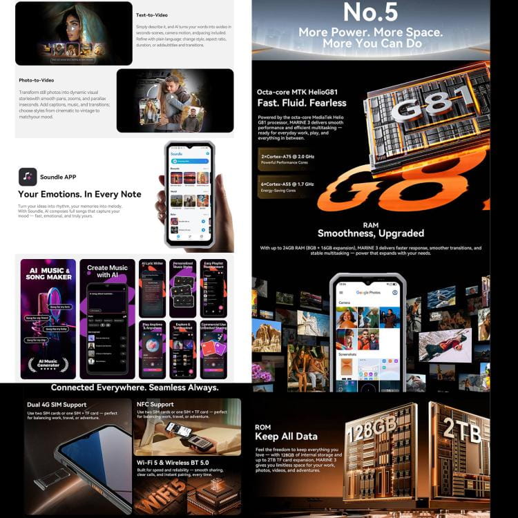 Blackview Oscal Marine 3 4G 6.56 inch, Android 16, chip MT6769V/CB Helio G81 Octa Core, OTG, NFC 12 Blackview Oscal Marine 3 4G 6.56 inch, Android 16, chip MT6769V/CB Helio G81 Octa Core, OTG, NFC - Ảnh 11