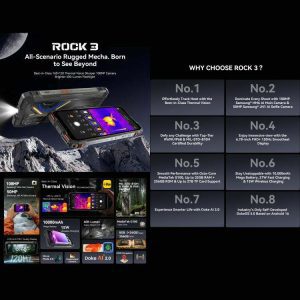 Điện thoại siêu bền Blackview ROCK 3, Camera chụp ảnh nhiệt, 8GB+256GB, 6.78 inch, 10000mAh, Android 16, chip MT8781 Helio G100 Octa Core, Mạng: 4G, OTG, NFC 24 Blackview ROCK 3 14