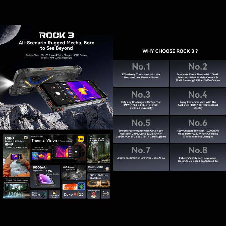 Điện thoại siêu bền Blackview ROCK 3, Camera chụp ảnh nhiệt, 8GB+256GB, 6.78 inch, 10000mAh, Android 16, chip MT8781 Helio G100 Octa Core, Mạng: 4G, OTG, NFC 7 Điện thoại siêu bền Blackview ROCK 3, Camera chụp ảnh nhiệt, 8GB+256GB, 6.78 inch, 10000mAh, Android 16, chip MT8781 Helio G100 Octa Core, Mạng: 4G, OTG, NFC - Ảnh 6
