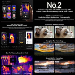 Điện thoại siêu bền Blackview ROCK 3, Camera chụp ảnh nhiệt, 8GB+256GB, 6.78 inch, 10000mAh, Android 16, chip MT8781 Helio G100 Octa Core, Mạng: 4G, OTG, NFC 27 Blackview ROCK 3 16