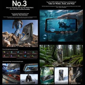 Điện thoại siêu bền Blackview ROCK 3, Camera chụp ảnh nhiệt, 8GB+256GB, 6.78 inch, 10000mAh, Android 16, chip MT8781 Helio G100 Octa Core, Mạng: 4G, OTG, NFC 29 Blackview ROCK 3 18