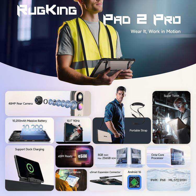 Màn hình Ulefone Rugking Pad 2 Pro màn hình 10.1 inch 5 Màn hình Ulefone Rugking Pad 2 Pro màn hình 10.1 inch - Ảnh 4