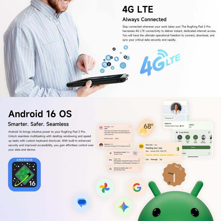 Máy tính bảng siêu bền Ulefone Rugking Pad 2 Pro, màn hình 10.1 inch, Android 16, chip xử lý Unisoc T7250 Octa Core, mạng 4G 22 Máy tính bảng siêu bền Ulefone Rugking Pad 2 Pro, màn hình 10.1 inch, Android 16, chip xử lý Unisoc T7250 Octa Core, mạng 4G - Ảnh 20