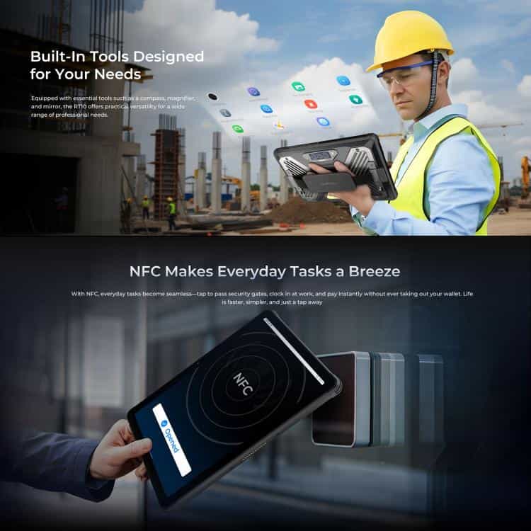 Máy tính bảng OUKITEL RT10 5G, chống nước IP68/IP69K, 12GB+512GB, màn hình 11 inch, Android 15, chip MTK Dimensity 7400X, hỗ trợ hai SIM 7 Máy tính bảng OUKITEL RT10 5G, chống nước IP68/IP69K, 12GB+512GB, màn hình 11 inch, Android 15, chip MTK Dimensity 7400X, hỗ trợ hai SIM - Ảnh 6