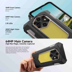 Điện thoại siêu bền Ulefone RugKing 5 Pro, 8GB+256GB, Cảm biến vân tay cạnh bên, Pin 20000mAh, 6.78 inch, Android 16, Chipset Unisoc T7250 Octa Core, Mạng: 4G, NFC, OTG 27 Ulefone RugKing 5 Pro 15