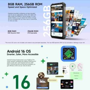 Điện thoại siêu bền Ulefone RugKing 5 Pro, 8GB+256GB, Cảm biến vân tay cạnh bên, Pin 20000mAh, 6.78 inch, Android 16, Chipset Unisoc T7250 Octa Core, Mạng: 4G, NFC, OTG 33 Ulefone RugKing 5 Pro 21