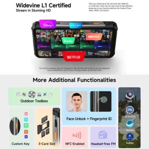 Điện thoại siêu bền Ulefone RugKing 5 Pro, 8GB+256GB, Cảm biến vân tay cạnh bên, Pin 20000mAh, 6.78 inch, Android 16, Chipset Unisoc T7250 Octa Core, Mạng: 4G, NFC, OTG 34 Ulefone RugKing 5 Pro 22